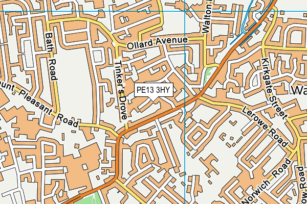 PE13 3HY map - OS VectorMap District (Ordnance Survey)