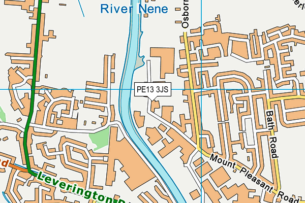 PE13 3JS map - OS VectorMap District (Ordnance Survey)