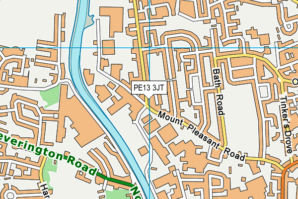 PE13 3JT map - OS VectorMap District (Ordnance Survey)