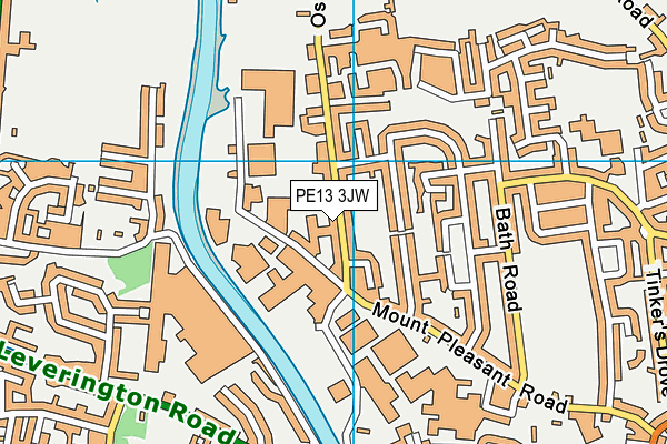 PE13 3JW map - OS VectorMap District (Ordnance Survey)