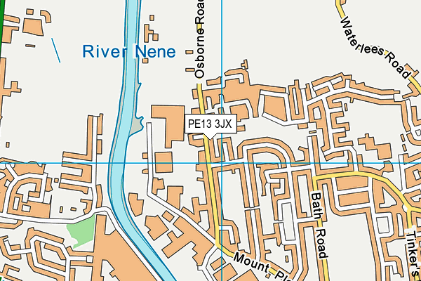 PE13 3JX map - OS VectorMap District (Ordnance Survey)
