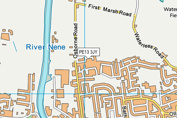 PE13 3JY map - OS VectorMap District (Ordnance Survey)