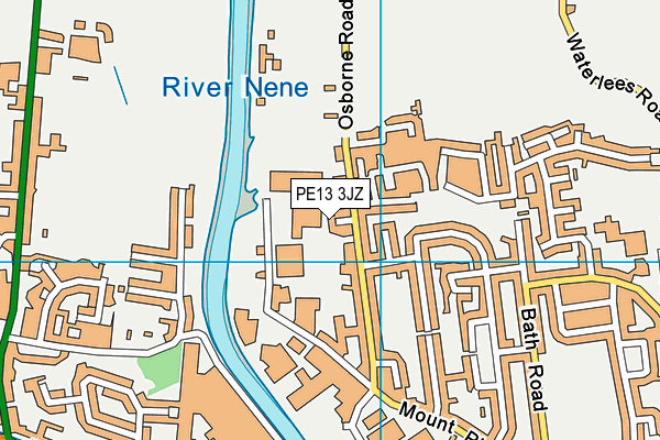 PE13 3JZ map - OS VectorMap District (Ordnance Survey)
