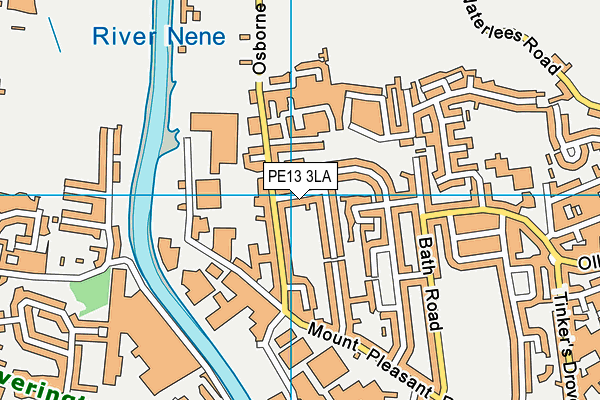 PE13 3LA map - OS VectorMap District (Ordnance Survey)