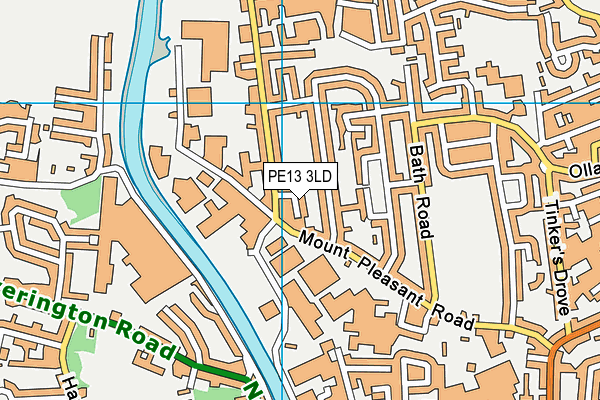 PE13 3LD map - OS VectorMap District (Ordnance Survey)