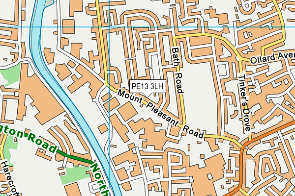 PE13 3LH map - OS VectorMap District (Ordnance Survey)