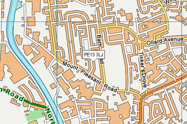 PE13 3LJ map - OS VectorMap District (Ordnance Survey)