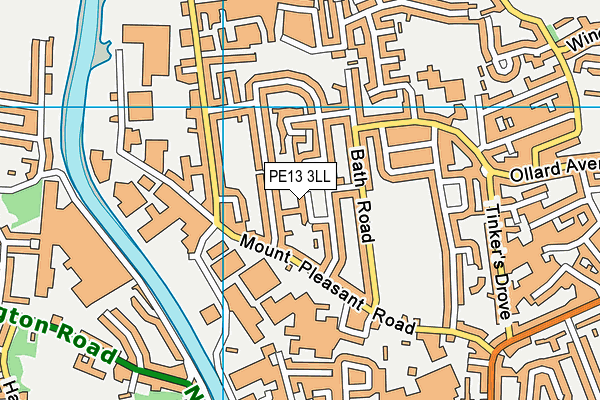 PE13 3LL map - OS VectorMap District (Ordnance Survey)