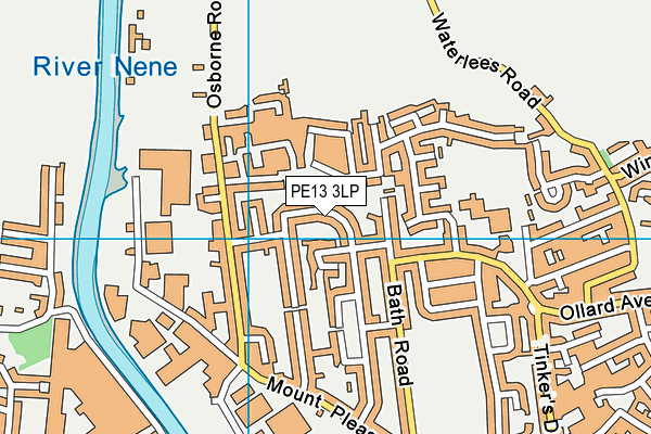 PE13 3LP map - OS VectorMap District (Ordnance Survey)