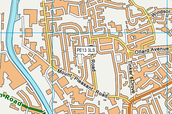 PE13 3LS map - OS VectorMap District (Ordnance Survey)