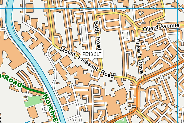 PE13 3LT map - OS VectorMap District (Ordnance Survey)