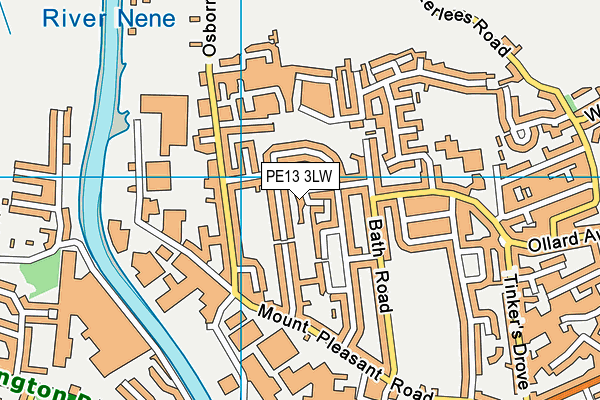 PE13 3LW map - OS VectorMap District (Ordnance Survey)