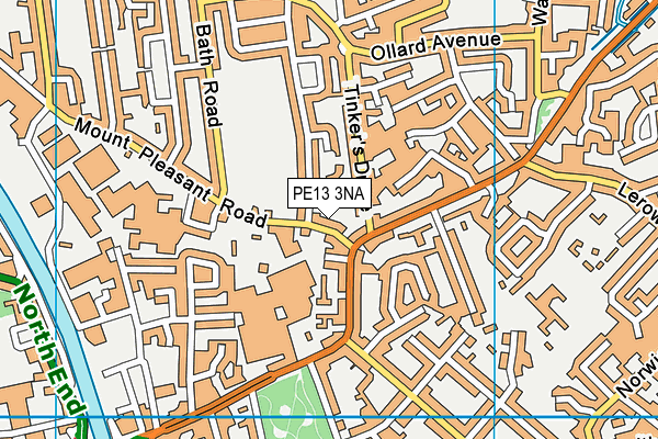 PE13 3NA map - OS VectorMap District (Ordnance Survey)