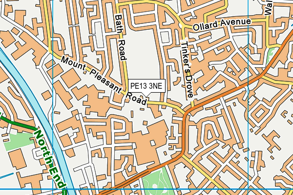 PE13 3NE map - OS VectorMap District (Ordnance Survey)