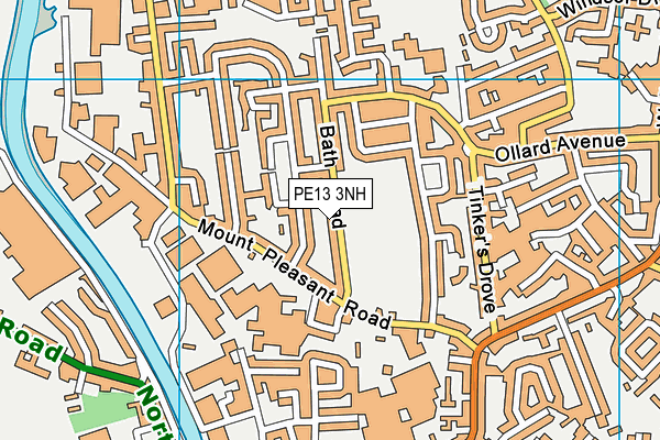 PE13 3NH map - OS VectorMap District (Ordnance Survey)