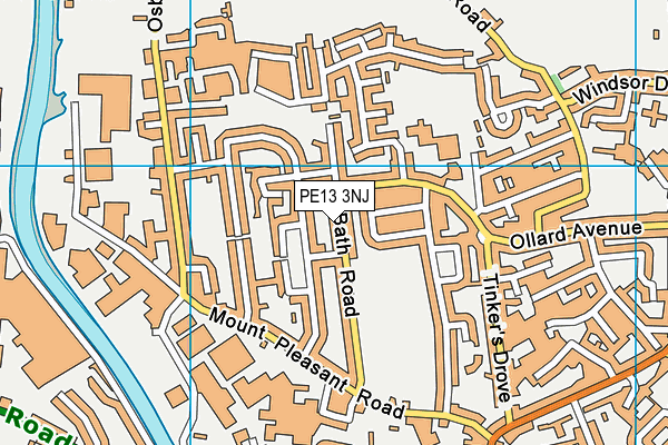 PE13 3NJ map - OS VectorMap District (Ordnance Survey)