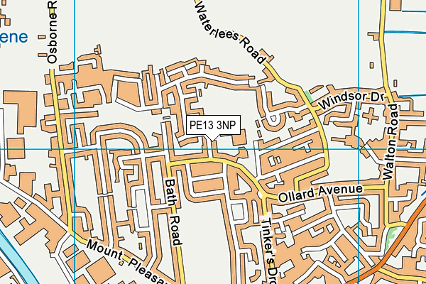 PE13 3NP map - OS VectorMap District (Ordnance Survey)