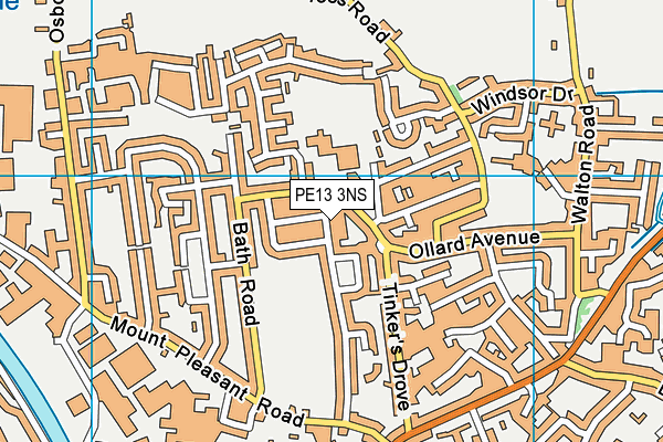 PE13 3NS map - OS VectorMap District (Ordnance Survey)