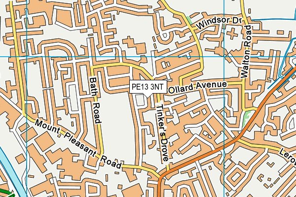 PE13 3NT map - OS VectorMap District (Ordnance Survey)