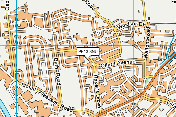 PE13 3NU map - OS VectorMap District (Ordnance Survey)