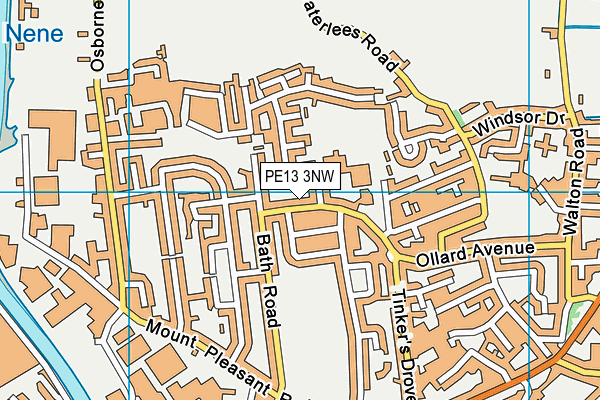 PE13 3NW map - OS VectorMap District (Ordnance Survey)