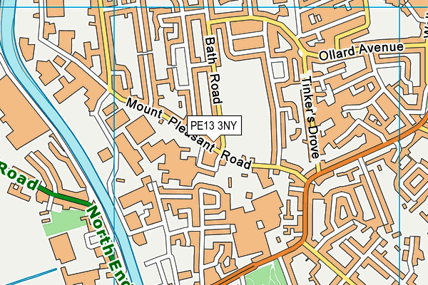 PE13 3NY map - OS VectorMap District (Ordnance Survey)