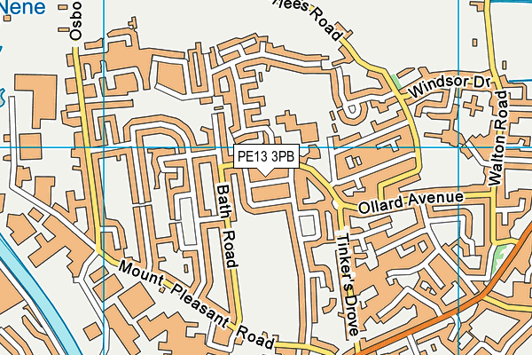 PE13 3PB map - OS VectorMap District (Ordnance Survey)