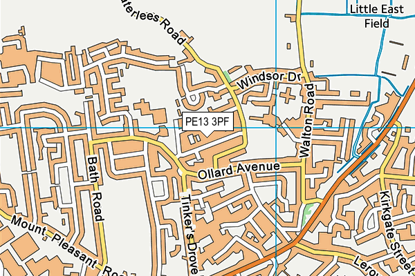 PE13 3PF map - OS VectorMap District (Ordnance Survey)