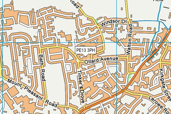 PE13 3PH map - OS VectorMap District (Ordnance Survey)