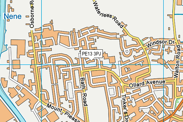 PE13 3PJ map - OS VectorMap District (Ordnance Survey)