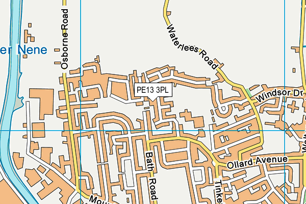 PE13 3PL map - OS VectorMap District (Ordnance Survey)