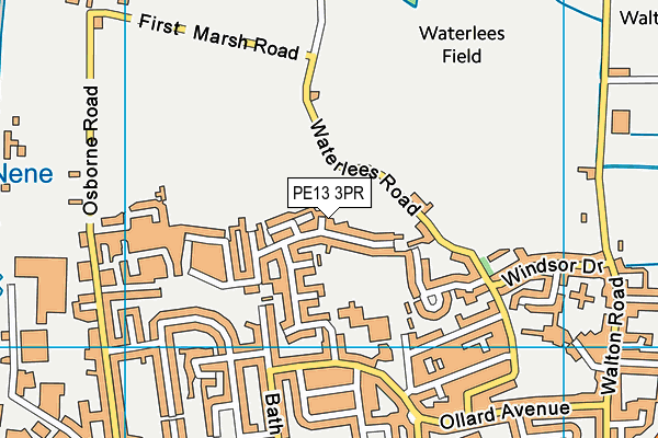 PE13 3PR map - OS VectorMap District (Ordnance Survey)