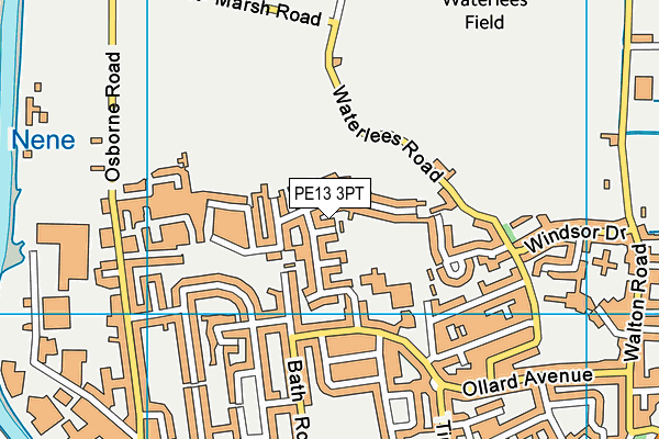 PE13 3PT map - OS VectorMap District (Ordnance Survey)
