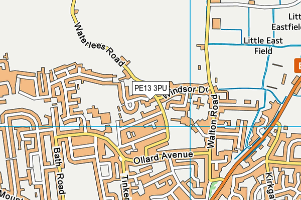 PE13 3PU map - OS VectorMap District (Ordnance Survey)