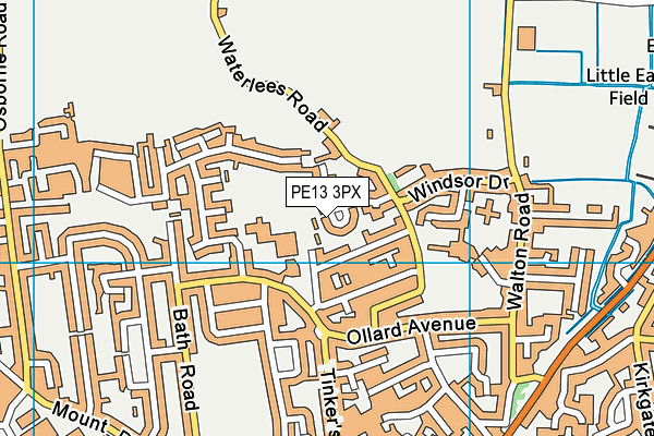 PE13 3PX map - OS VectorMap District (Ordnance Survey)