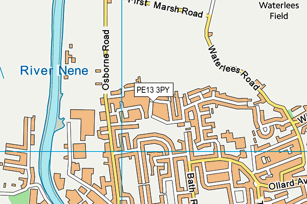 PE13 3PY map - OS VectorMap District (Ordnance Survey)