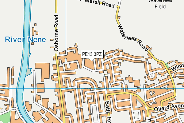 PE13 3PZ map - OS VectorMap District (Ordnance Survey)