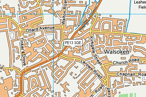 PE13 3QE map - OS VectorMap District (Ordnance Survey)