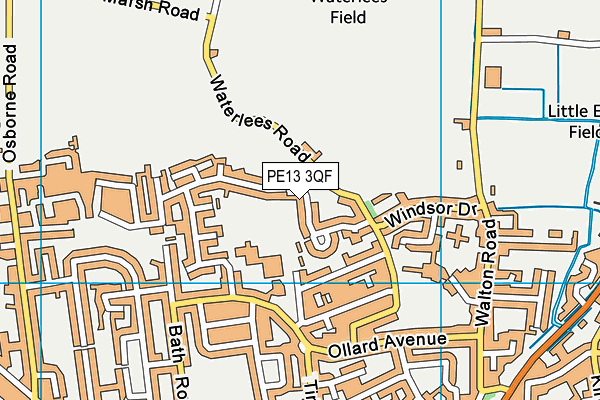 PE13 3QF map - OS VectorMap District (Ordnance Survey)