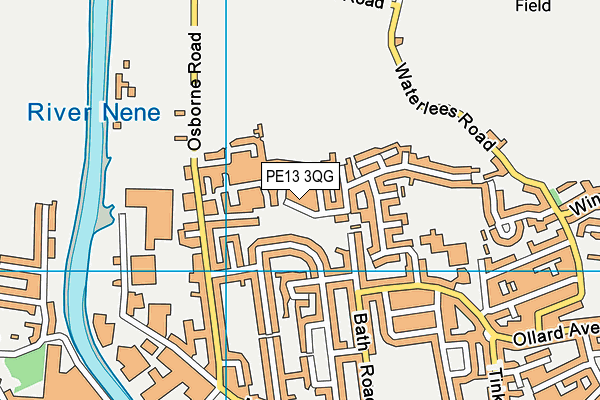 PE13 3QG map - OS VectorMap District (Ordnance Survey)
