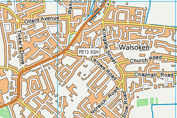 PE13 3QH map - OS VectorMap District (Ordnance Survey)