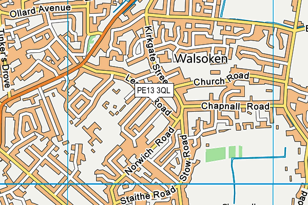 PE13 3QL map - OS VectorMap District (Ordnance Survey)