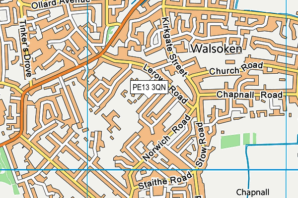 PE13 3QN map - OS VectorMap District (Ordnance Survey)