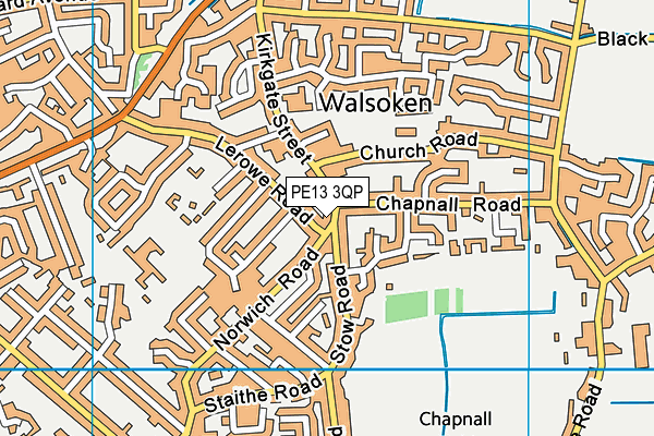 PE13 3QP map - OS VectorMap District (Ordnance Survey)