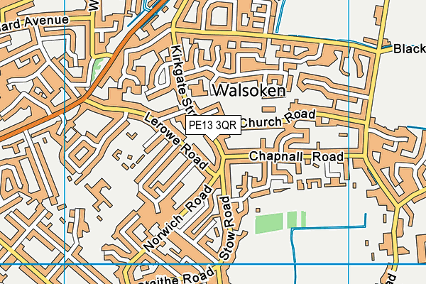 PE13 3QR map - OS VectorMap District (Ordnance Survey)