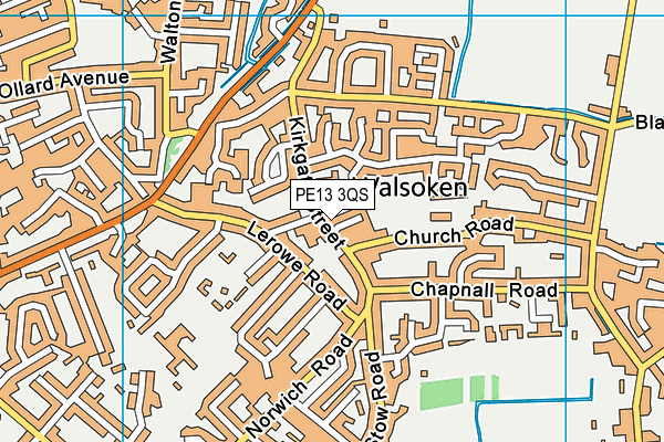 PE13 3QS map - OS VectorMap District (Ordnance Survey)
