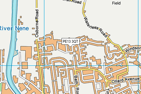 PE13 3QT map - OS VectorMap District (Ordnance Survey)
