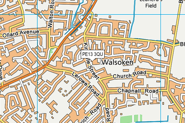 PE13 3QU map - OS VectorMap District (Ordnance Survey)