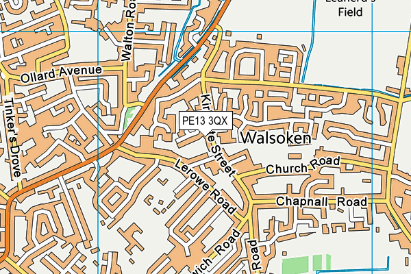 PE13 3QX map - OS VectorMap District (Ordnance Survey)