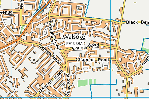 PE13 3RA map - OS VectorMap District (Ordnance Survey)